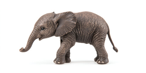 Obraz premium Playful Baby Elephant Isolated on White