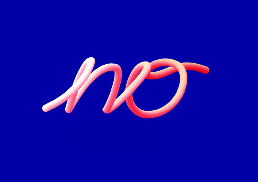 No, Letter Line Blend Color & Vibrant Gradient Vector Illustrations! 