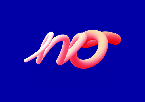 No, Letter Line Blend Color & Vibrant Gradient Vector Illustrations! 