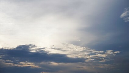 view of a clear sky in the morning with beautiful white clouds