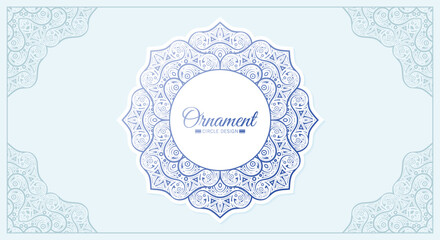 Blue and White border pattern background