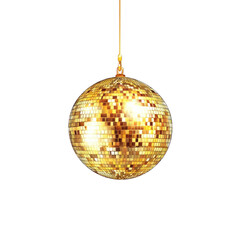 Shiny Gold Disco Ball Hanging Decor