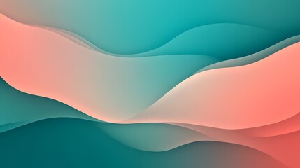 Fototapeta premium Abstract Teal and Coral Wave Background Design