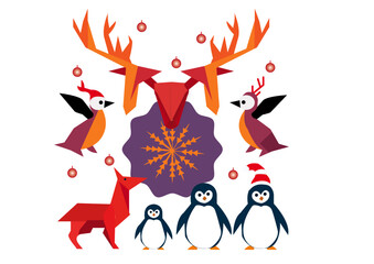 merry christmas and happy new
santa claus with reindeer
panguaine with deer