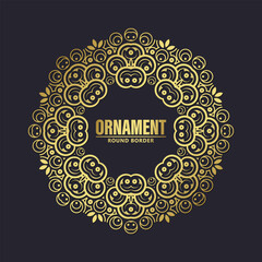 Luxury Gold round floral frame design