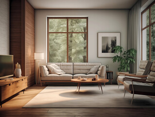 Freeloft style living room design.
