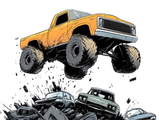 Vintage Monster Truck Extreme Off-Road Action