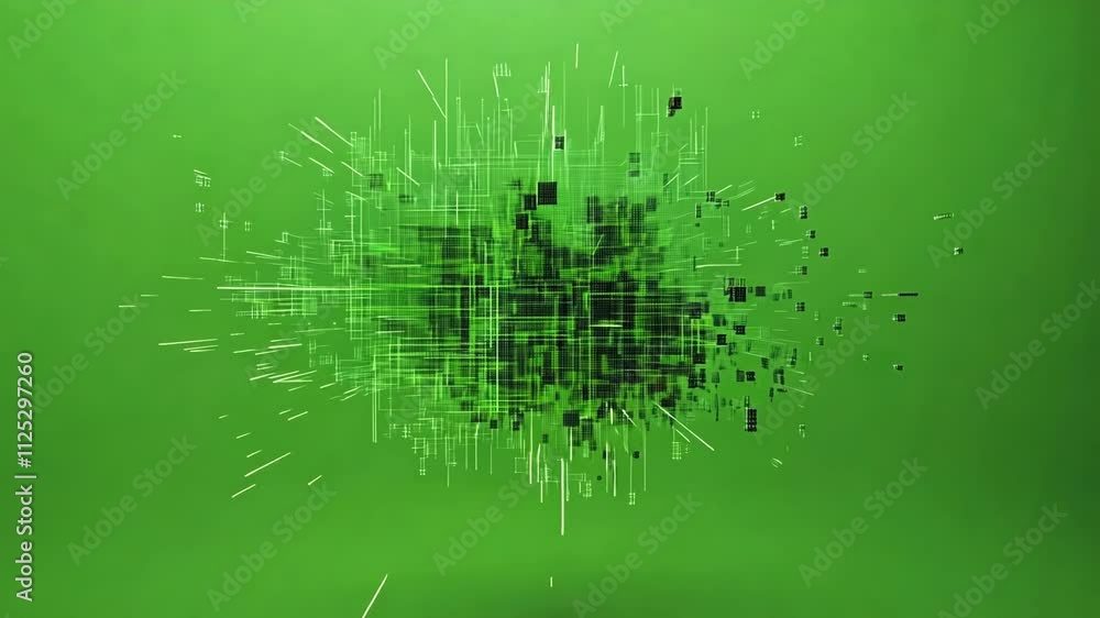 Poster a dynamic display of shapes pulsating with color changes. green screen chromakey