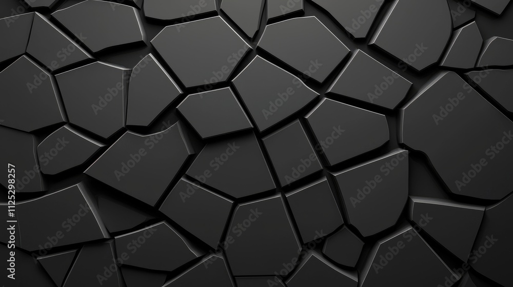 Poster cracked black surface texture abstract background digital art studio setting close-up view design co