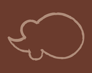 Doodle cloud shape speech bubble hand draw color. Clip art illustration.