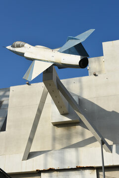 LOS ANGELES, CALIFORNIA - 4 DEC 2024: A Lockheed F104 Starfighter at the California Science Center in Exposition Park.