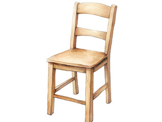 Simple Wooden Chair Illustration