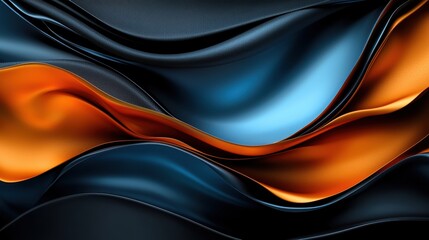 Fototapeta premium A long, curvy piece of fabric with blue and orange stripes