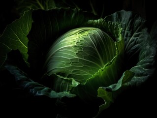 Obraz premium cabbage on a black background