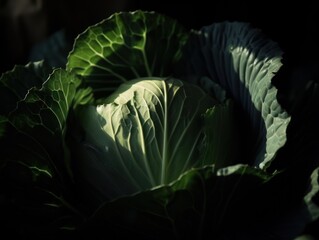 cabbage on a black background