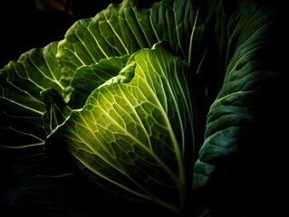 Fototapeta premium cabbage on a black background