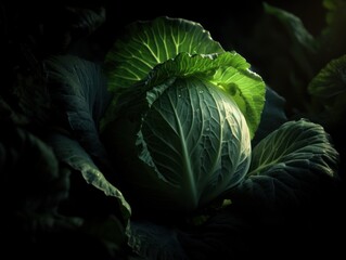 Obraz premium cabbage on a black background