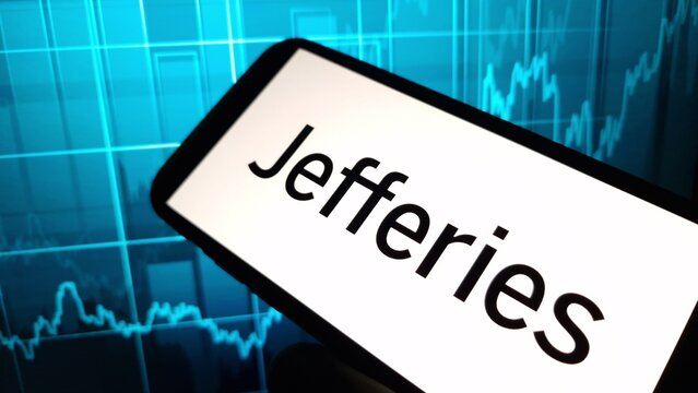 Konskie, Poland - December 08, 2024: Jefferies Financial Group company logo displayed on mobile phone