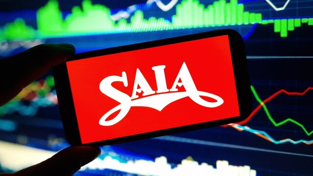 Konskie, Poland - December 08, 2024: Saia company logo displayed on mobile phone