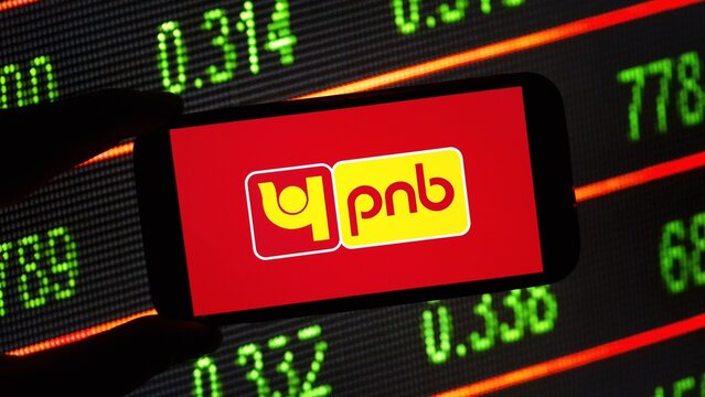 Konskie, Poland - December 08, 2024: Punjab National Bank company logo displayed on mobile phone
