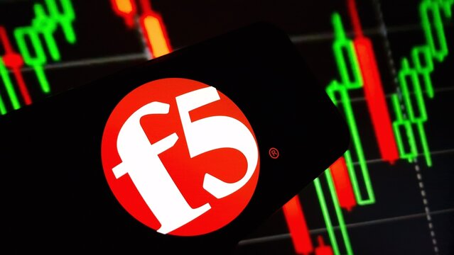 Konskie, Poland - December 08, 2024: F5 Networks company logo displayed on mobile phone