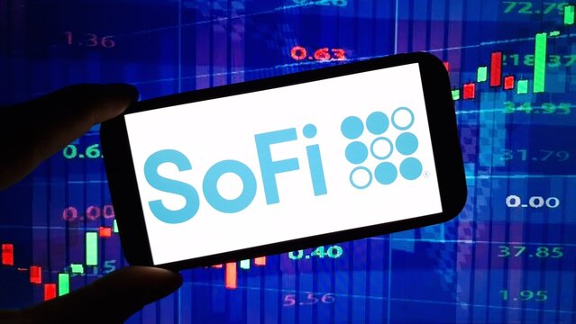 Konskie, Poland - December 08, 2024: Social Finance Inc company logo displayed on mobile phone