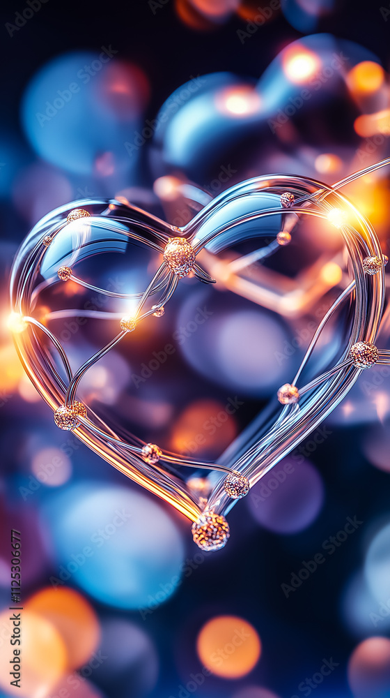 Poster a heart shape created from ai thought bubbles highlights connection and creativity in a vibrant digi