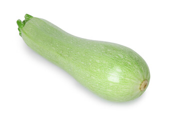 One fresh ripe zucchini isolated on white