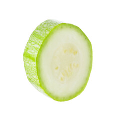 One piece of fresh zucchini isolated on white