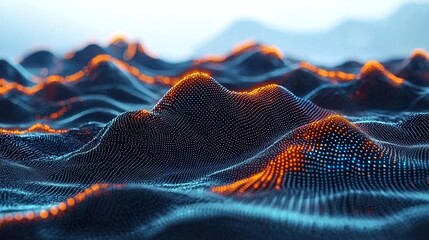 Futuristic Financial Data Visualization A holographic display of complex financial data indicating positive growth trends Great for tech-oriented investment firm promotions