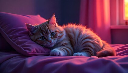 cat on bed