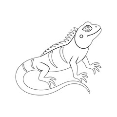 Continuous Line Drawing Lizard - Minimalist Outline Vector Art