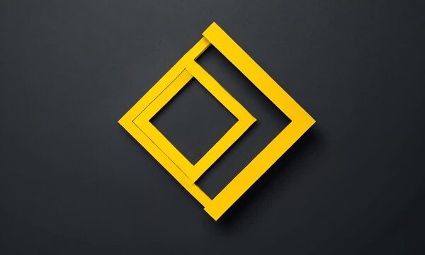 Minimalist square logo animation with a black background