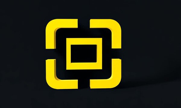 Minimalist yellow logo animation on a dark screen