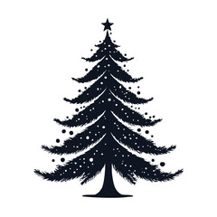 Obraz premium a christmas tree silhouette vector illustration