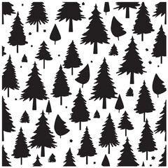 Fototapeta premium a christmas tree silhouette vector illustration