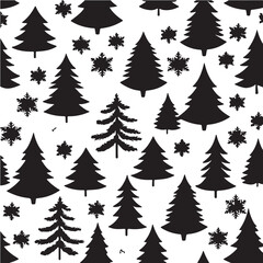 a christmas tree silhouette vector illustration