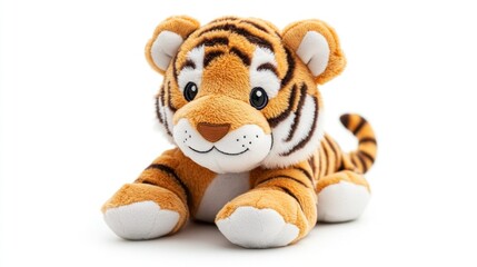 Adorable Plush Tiger Toy Lying Down Soft Fur