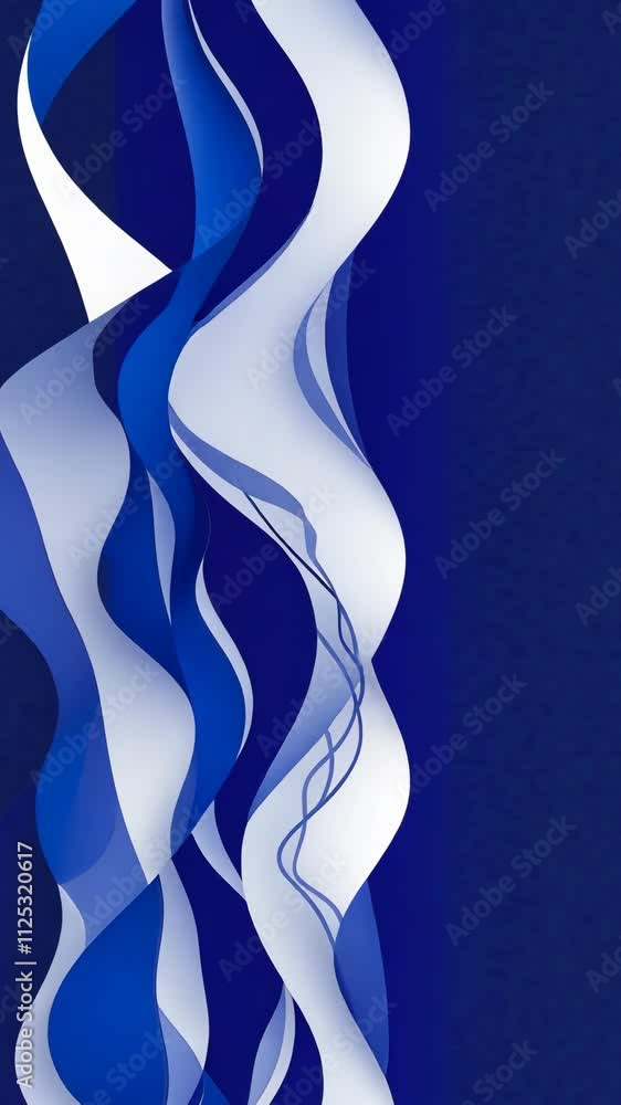 Poster abstract blue and white wavy shapes create a modern art design suitable for various applications and
