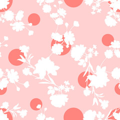 Dikişsiz dekoratif çiçek deseni. Vektör çizimi.	