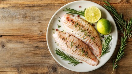 Seasoned Fish Filets with Lime and Rosemary