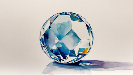 Fototapeta premium White Crystal Ball Watercolor 