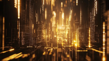 Naklejka premium neon light effect modern technology background with spark and lights, radiating neon lights circuits, A futuristic digital vortex with intricate neon circuitry and geometric lines. 