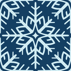 Snowflake. Ornamental decorative pattern element. Seamless texture. Vector illustration. 