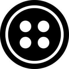 Sewing Buttons black flat sketch icon . Decorative buttons for fasteners dresses garments Jeans Clothing and Accessories vector isolated on transparent background.