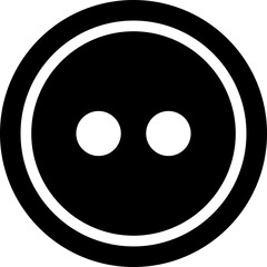 Sewing Buttons black flat sketch icon . Decorative buttons for fasteners dresses garments Jeans Clothing and Accessories vector isolated on transparent background.