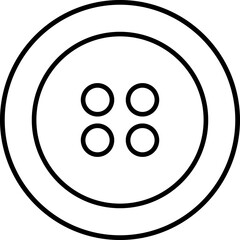 Obraz premium Sewing Buttons black line sketch icon. Decorative buttons for fasteners dresses garments Jeans Clothing and Accessories vector isolated on transparent background.