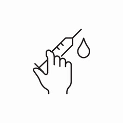 injection hand syringe icon sign vector