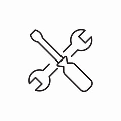 wrench screwdriver service icon sign vector