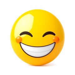 Fototapeta premium emoji smile with blushing cheeks in isolated white